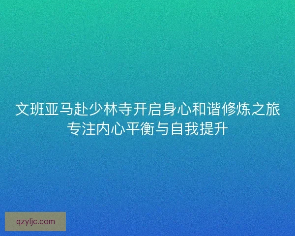文班亚马赴少林寺开启身心和谐修炼之旅专注内心平衡与自我提升
