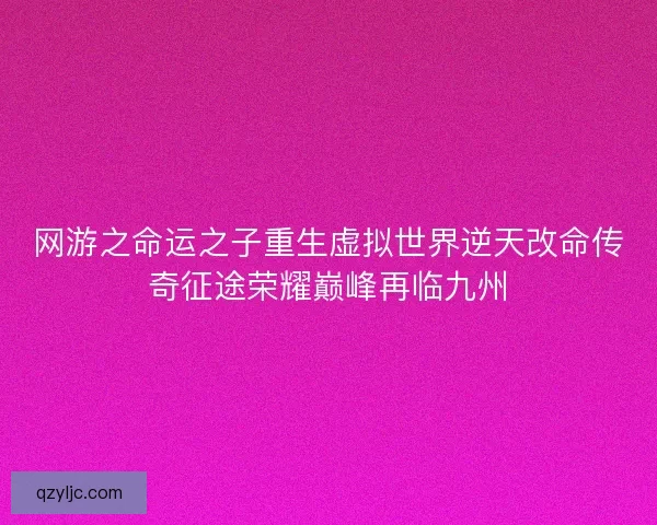 网游之命运之子重生虚拟世界逆天改命传奇征途荣耀巅峰再临九州